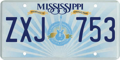 MS license plate ZXJ753