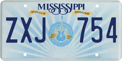 MS license plate ZXJ754