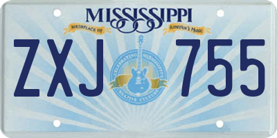 MS license plate ZXJ755