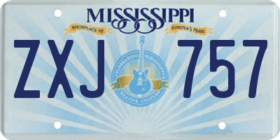 MS license plate ZXJ757