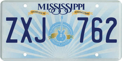 MS license plate ZXJ762