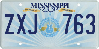 MS license plate ZXJ763