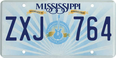 MS license plate ZXJ764