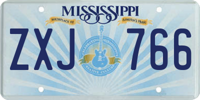 MS license plate ZXJ766