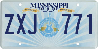 MS license plate ZXJ771