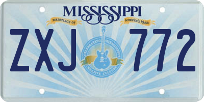 MS license plate ZXJ772