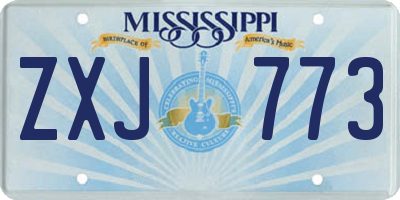 MS license plate ZXJ773