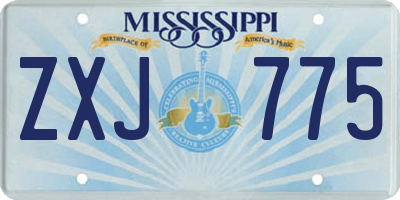 MS license plate ZXJ775