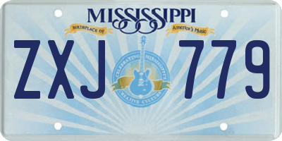 MS license plate ZXJ779