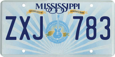 MS license plate ZXJ783