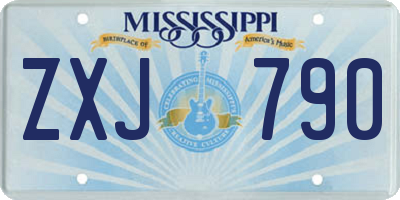 MS license plate ZXJ790