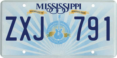 MS license plate ZXJ791