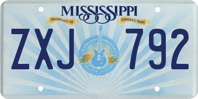MS license plate ZXJ792