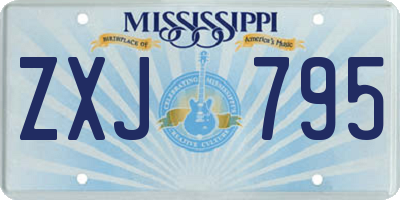 MS license plate ZXJ795