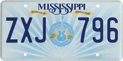 MS license plate ZXJ796