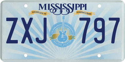 MS license plate ZXJ797