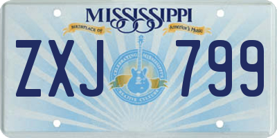 MS license plate ZXJ799