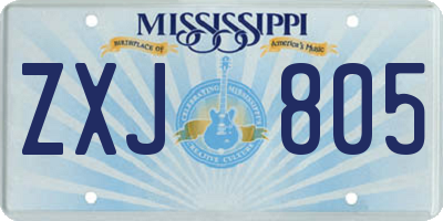 MS license plate ZXJ805