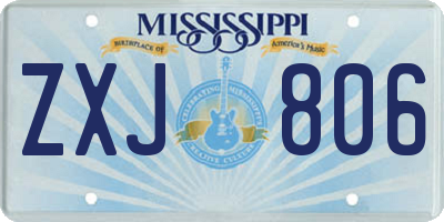 MS license plate ZXJ806