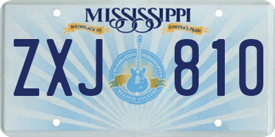 MS license plate ZXJ810