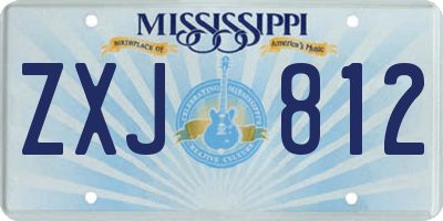 MS license plate ZXJ812