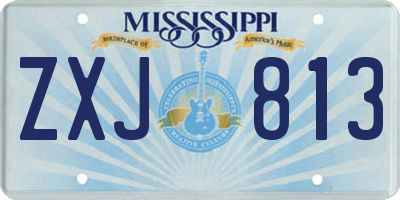 MS license plate ZXJ813