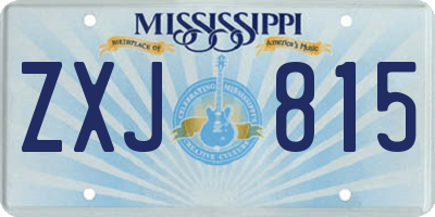 MS license plate ZXJ815