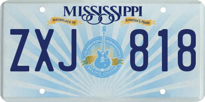 MS license plate ZXJ818