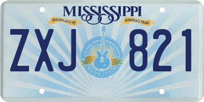 MS license plate ZXJ821
