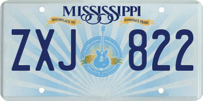 MS license plate ZXJ822