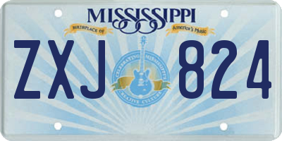 MS license plate ZXJ824