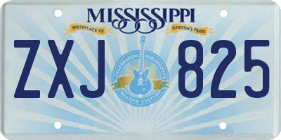MS license plate ZXJ825