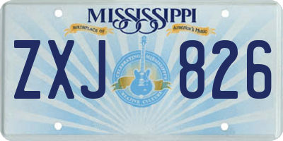 MS license plate ZXJ826