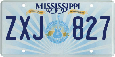 MS license plate ZXJ827