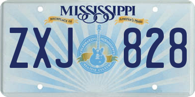 MS license plate ZXJ828