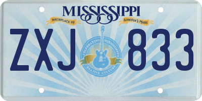 MS license plate ZXJ833