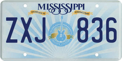 MS license plate ZXJ836