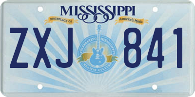 MS license plate ZXJ841