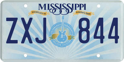 MS license plate ZXJ844