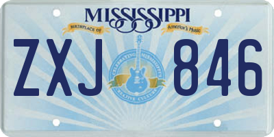 MS license plate ZXJ846