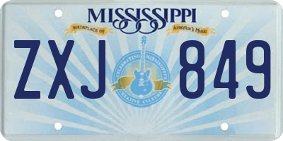 MS license plate ZXJ849