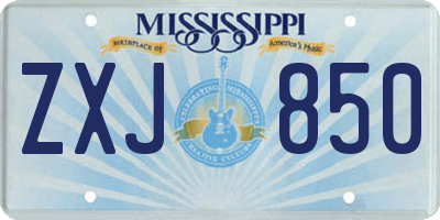 MS license plate ZXJ850