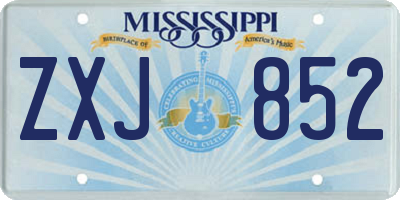 MS license plate ZXJ852