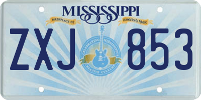 MS license plate ZXJ853