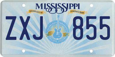MS license plate ZXJ855