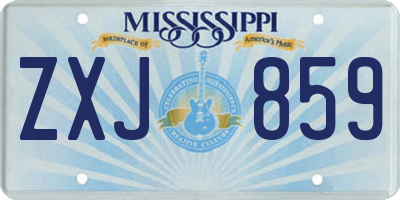 MS license plate ZXJ859