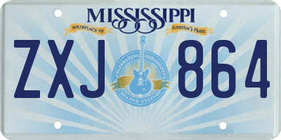 MS license plate ZXJ864