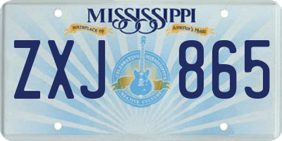MS license plate ZXJ865