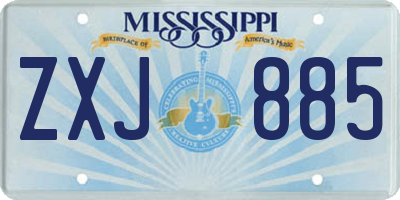 MS license plate ZXJ885
