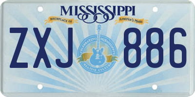 MS license plate ZXJ886